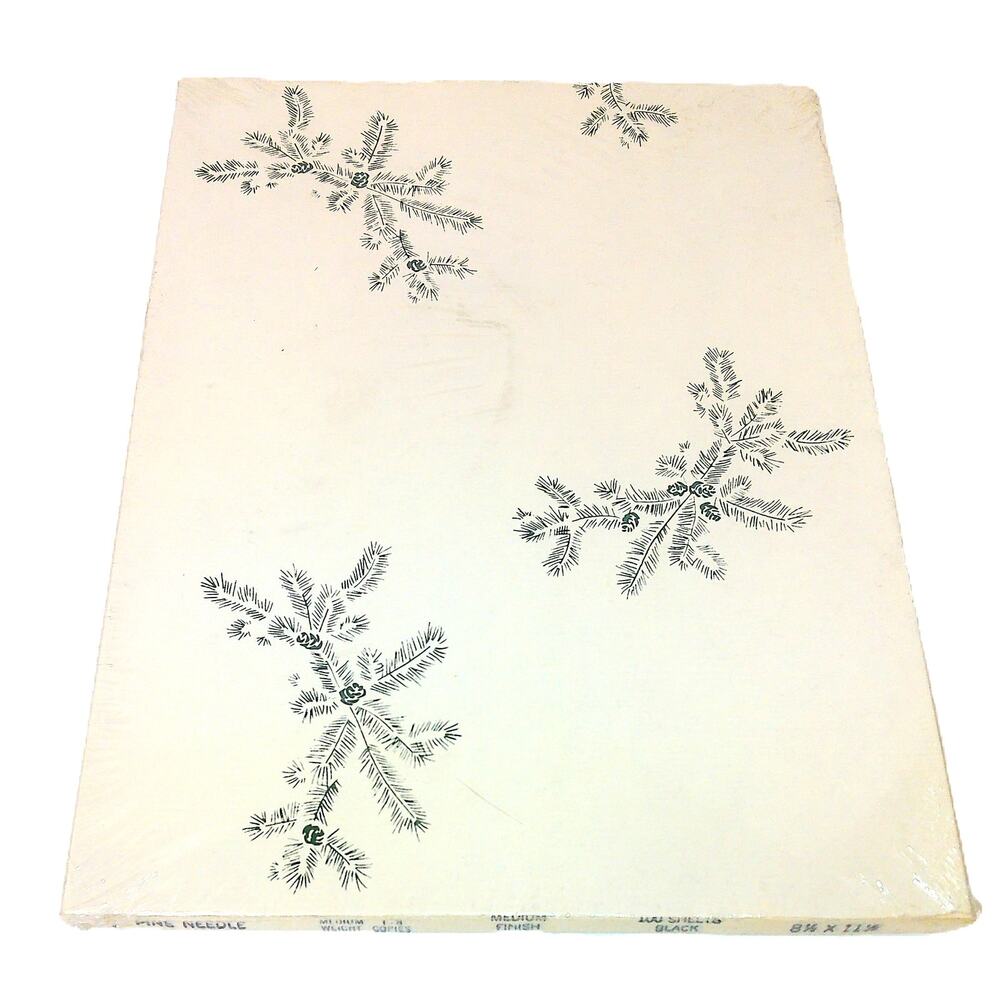 Vintage Pine Needle Medium Weight Black Paper 100 Sheets New
